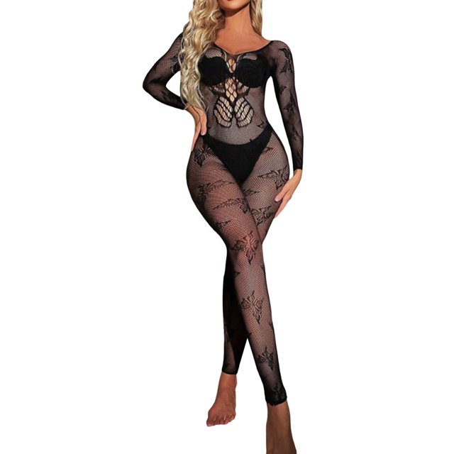 Gibobby Conjunto de lencería de encaje Conjunto de lencería sexy para mujer con encaje a juego(Negro, Talla única)