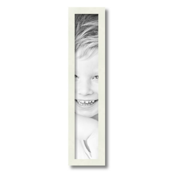 ArtToFrames 4" x 22" White Picture Frame, 4x22 inch White Wood Poster Frame (WOM-5138)