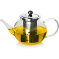 thumbnail image 1 of LUXU Glass Teapot with Stainless Steel Infuser & Lid,Stovetop Safe 1100ml/37 oz Clear Glass Tea Kettle with Comfortable Handle,Premium Blooming and Loose Leaf Tea Maker Set, 1 of 3