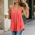 thumbnail image 4 of SHTXOZHI Tank Tops for Women Spaghetti Straps Tanks Plus Size Casual Pleated Scoop Neck Loose Sleeveless Tank Tops, 4 of 6