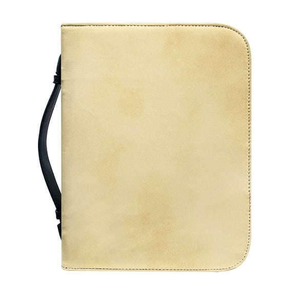 HELLHERO Plain Beige Church Bible Bag with Large Capacity Protective Bible Cover for Prayer, PU Leather Bible Covers for Christian Prayer Study