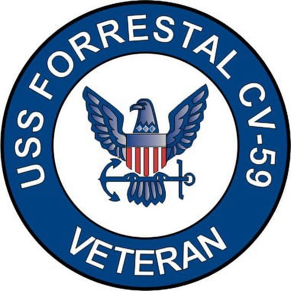 3.8 Inch USS Forrestal CV-59 Veteran Decal Sticker