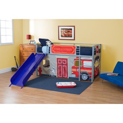 Fire Department Junior Fantasy Loft with Slide - Silver