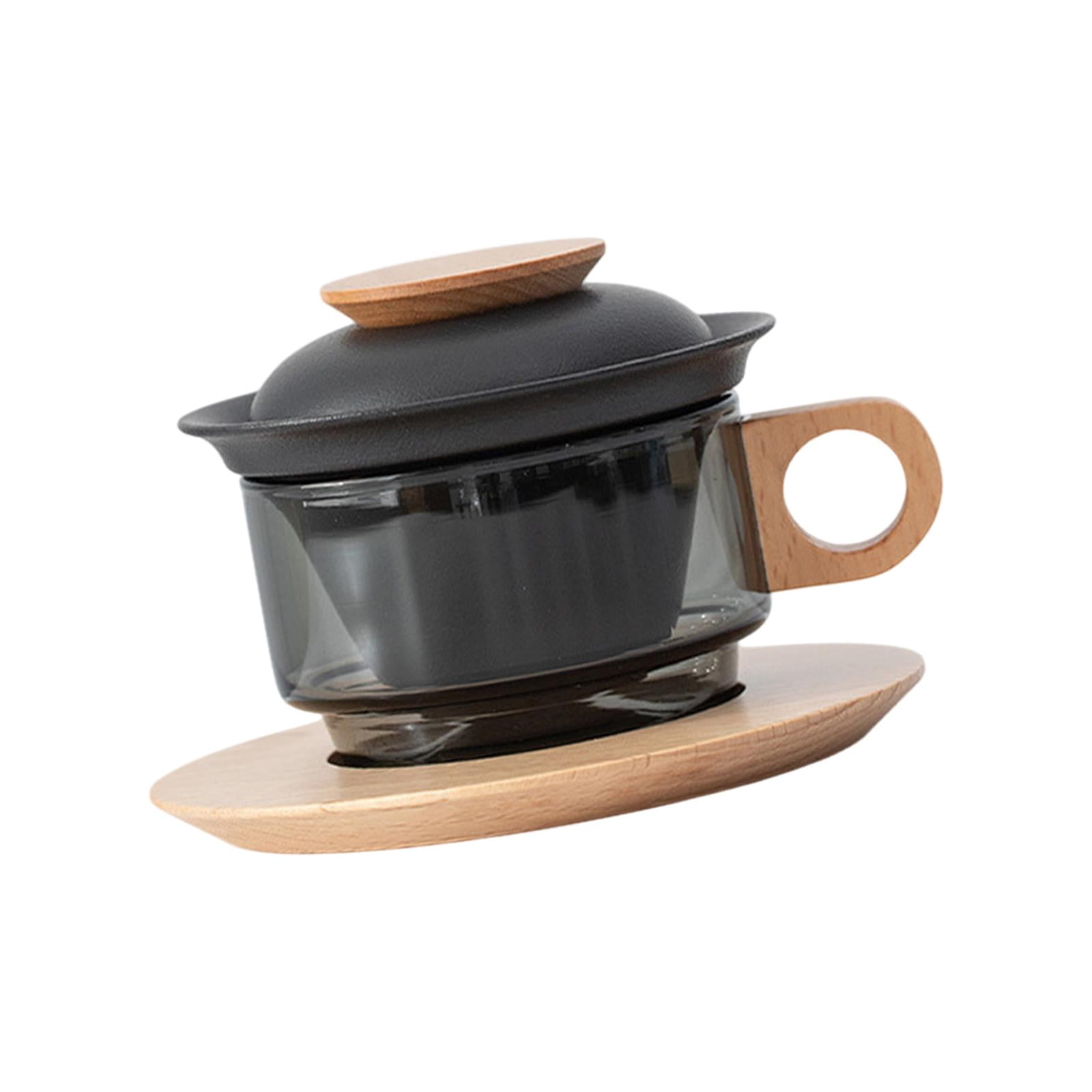 Baoblaze Cappuccino Mugs with Saucer Espresso Latte Mug Single Handle Cup for black and Beech