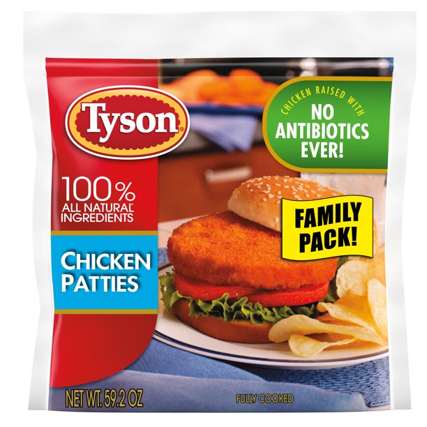 Tyson Breaded Chicken Patties, 3.7 lb