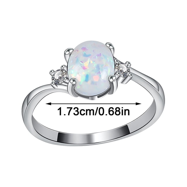 Xihbxyly Anillos Exquisitos, Diseño de Ópalo de Fuego de Corte Ovalado, Deslumbrantes Detalles de Circón, Joyería Romántica para Bodas, Regalo de Compromiso de Cumpleaños, Vestido de Novia para Fiest