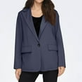thumbnail image 5 of WTOBBY Women's Tailored Lapel Casual Jacket Blouse Top, Long Sleeve Slim Fit Cardigan Coat for Business Wear, Elegant and Professional Outerwear with Button Closure,Blue M, 5 of 5