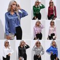thumbnail image 2 of Camisas de satén de manga larga para mujer, para oficina, para mujerjavascript:, 2 of 5