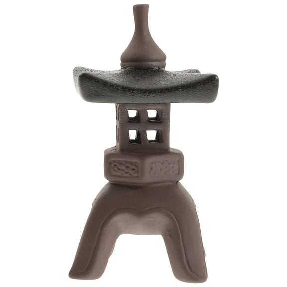 Pagoda Lantern Asian Decor Garden Statues Sculptures with Solar Lights LED Zen Lawn Ornaments for Landscape Patio Porch
