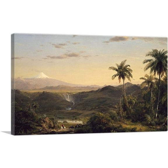 ARTCANVAS Cotopaxi 1855 Canvas Art Print by Frederic Edwin Church - Size: 12" x 8" (0.75" Deep)