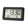 thumbnail image 1 of Bewildely Reloj despertador temperatura humedad termómetro LCD higrómetro portátil para el hogar junto a la cama calendario con batería para Decoración del hogar Negro, 1 of 6
