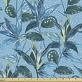 thumbnail image 1 of Exotic Upholstery Fabric by the Yard, Tropical Botanical Flowers Leaves Arrangement on Dotted Bluish Backdrop, Decorative Fabric for DIY and Home Accents, Pale Sky Blue Dark Teal by Ambesonne, 1 of 5