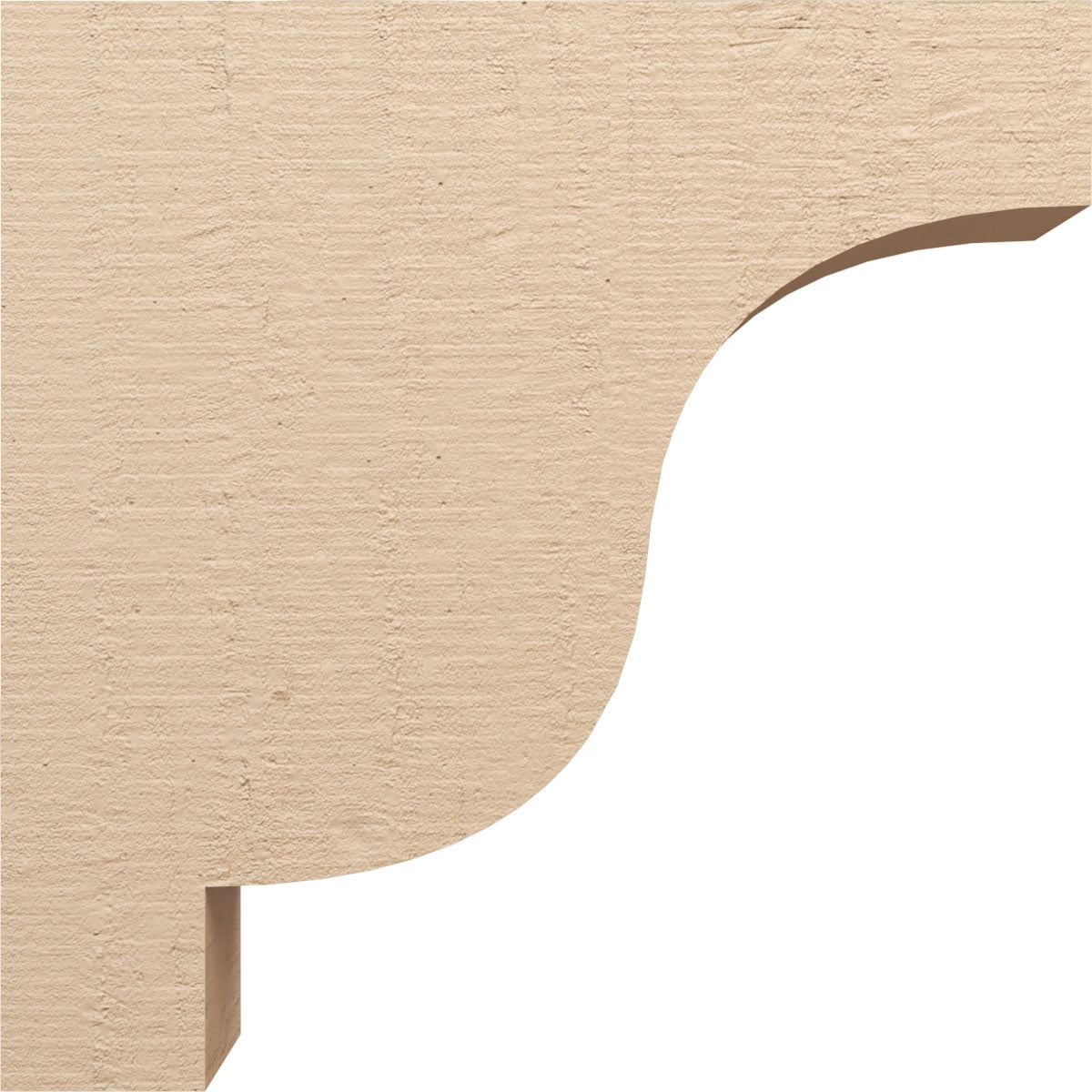 9"W x 36"D x 36"H Thin Newport Rough Cedar Woodgrain TimberThane Corbel, Primed Tan