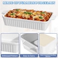 thumbnail image 3 of GPED 4.4 QT Baking Dish, 9x13 Inches Ceramic Bakeware for Oven, Rectangular Lasagna Pan Deep with Handles for Baking, Durable Microwave Oven Safe, Wedding Gift, Home Decor, White, 3 of 7