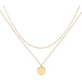 thumbnail image 1 of Layered Heart Necklace Pendant Handcrafted 18k Gold Plated Delicate Gold Choker, 1 of 5