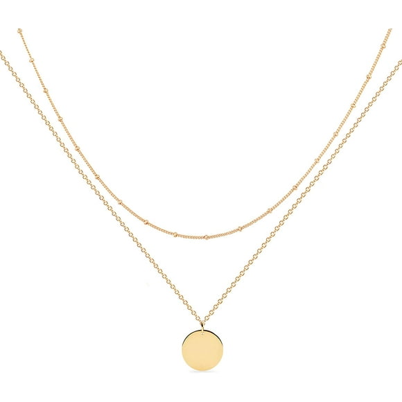 Necklace Pendant Handmade 18k Gold Plated Dainty Gold Choker Arrow Bar Layering Long Necklace for Women