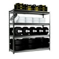 thumbnail image 3 of Shuntong The Atlas 12000LBS Garage Storage Shelves, 72"W Heavy Duty Metal Industrial Shelves, 4 Tier Adjustable Storage Rack for Warehouse Shop Basement,72"W x 24"D x 72"H, Black, 3 of 12