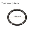 thumbnail image 2 of Uxcell 32mm ID 3.8mm Thickness Metal O Ring Iron Black 15 Pack, 2 of 4