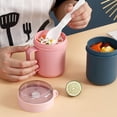 thumbnail image 3 of Breakfast Cup Portable Office Travel Camp Reusable Safety Picnic Snack Cereal Fruits Storage Mug Students Food Container for Children Pink, 3 of 9