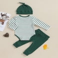 thumbnail image 4 of Baby Clothes Set  Romper with Long Sleeve Striped Pants and Hat, 4 of 9