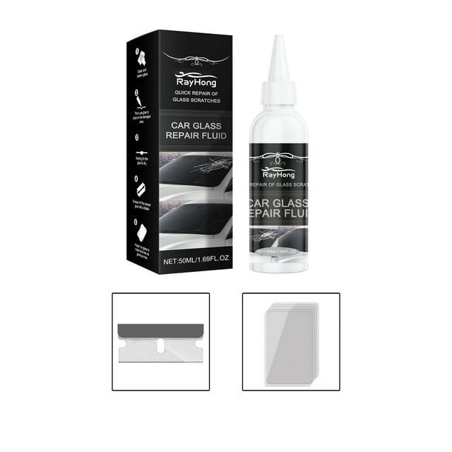 TopLLC Cleaning Supplies Colle de Réparation de Vitres Auto Liquide de Réparation de Vitres Réparation Rapide des Fissures 50ml pour la Maison