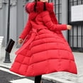 thumbnail image 4 of Vedolay Womens Hooded Parka Coat Long Sleeve Button Down Knit Coat Outwear with Pockets 2023 Red,M, 4 of 4