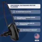 Five Oceans Outboard Motor Muffs, Universal Outboard Motor Flusher, Black PVC Marine Grade Rectangular Muffs, Coated Steel Bracket, Includes Garden Hose Connector and Quick Connect Adapter - FO1884