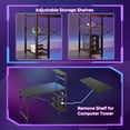 thumbnail image 4 of Bestier 44 in Rectangular Black Grained Gaming Desk with RGB LED Lights Computer Desk with 4 Tier Storage Shelves and Hooks, 4 of 7