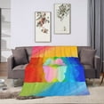 thumbnail image 6 of DouZhe Ultra-Soft Micro Fleece Lightweight Flannel Bed Blanket, Rainbow Heaven LGBT Butterfly Print Cozy Warm Throw Blankets, 80"x60", 6 of 7