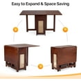 thumbnail image 5 of VINGLI Folding Dining Table Extendable Drop Leaf Foldable Table 5 Piece with 4 Chairs 2 Drawers and Wheels for Kitchen Space Saving，Natural, 5 of 20