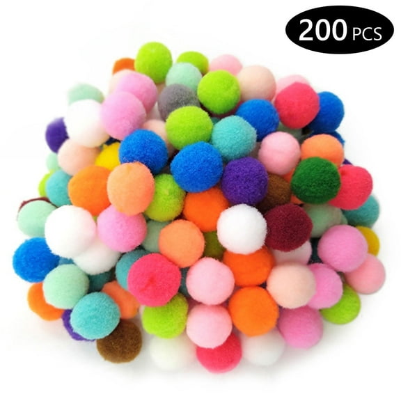 Tripumer 200 Pcs Pom Poms Pompoms Balls Multi color Balls for DIY Art Creative Crafts Decorations