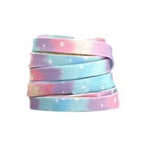 INSPIRE CHIC 2 Pair Flat Colorful Shoelaces Tie Dye Shoe Laces for Sneakers Boots Blue-Purple 100cm/39.37"