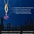 thumbnail image 2 of Gem Stone King 10K Yellow Gold Purple Amethyst Pendant Necklace for Women | 0.48 Cttw | Gemstone February Birthstone | Round 5MM | With 18 inch Chain, 2 of 6
