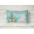 thumbnail image 2 of Carolines Treasures BB9317PW1216 Silver Fantail Pigeon Christmas Canvas Fabric Decorative Pillow, Teal, 12H x16W,, 2 of 3