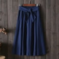 thumbnail image 3 of Women's Casual High Waist Pleated Big Hem Floor/Ankle Length Beach Maxi Skirt for Women Wedding Party Long Skirts, 3 of 3