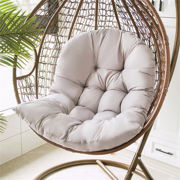 Cojín para silla colgante con respaldo | Cojín de asiento desmontable y lavable para uso en interiores y exteriores