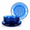 Blue Dinner and Deep Plates, variant on STPGoods Gray 8 Piece Borosilicate Glass Dinnerware Set Service for 4 Glass Plates and Bowls Set for 4 Dinner and Deep Plates