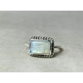 thumbnail image 2 of Heaven Crafts Moonstone Ring 925 Sterling Silver Rectangular Shape Gemstone Birthstone Ring For Her, 2 of 6