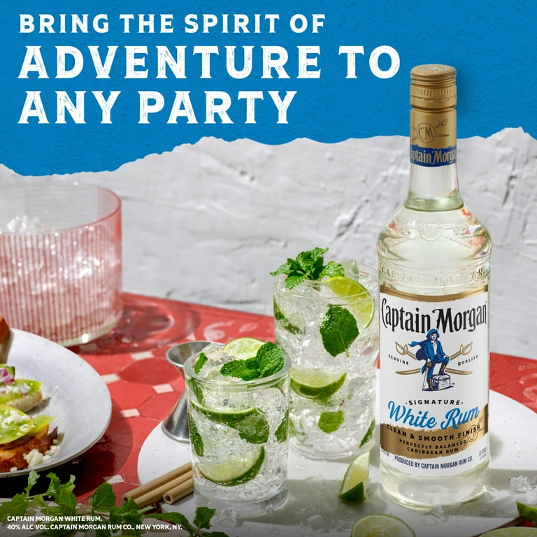 Captain Morgan, White Rum, 750 ml Bottle, 80 Proof - Walmart.com