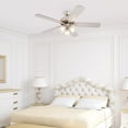 thumbnail image 2 of Ceiling Fans with Lights, Pull Chain Control, Reversible AC Motor, Walnut/Silver Reversible Blades, Flush Mount and Downrod Mount, Vintage Ceiling Fan for Bedroom Living Room(52-Inch), 2 of 8
