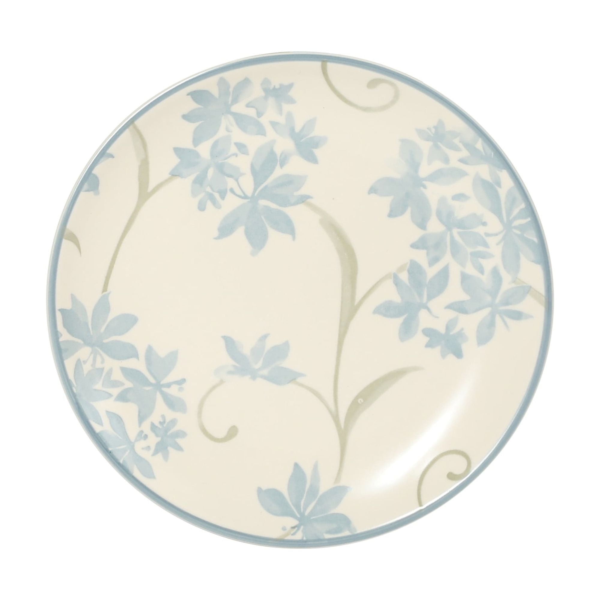 Gibson Home Admiral Hall 12-Piece Matte Stoneware Dinnerware Set – Dinner Plates, Salad Plates & Bowls with Blue Floral Pattern, Durable Everyday Dish Set, Microwave & Dishwasher Safe