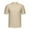 Khaki, variant on RKSTN Mens Summer Beach Tops Henley T-Shirt Henley Linen Cotton Shirt Casual Short Sleeve T Shirt Pullover Tees Lightweight Curved Hem Plain Tees