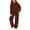 Brown, variant on Girls Boys Sweatsuit 2 Piece Outfits Hooded Sweatshirt and Sweatpants Fleece Lined Tracksui𝘁 Plain Athletic Jogger Sets Warm