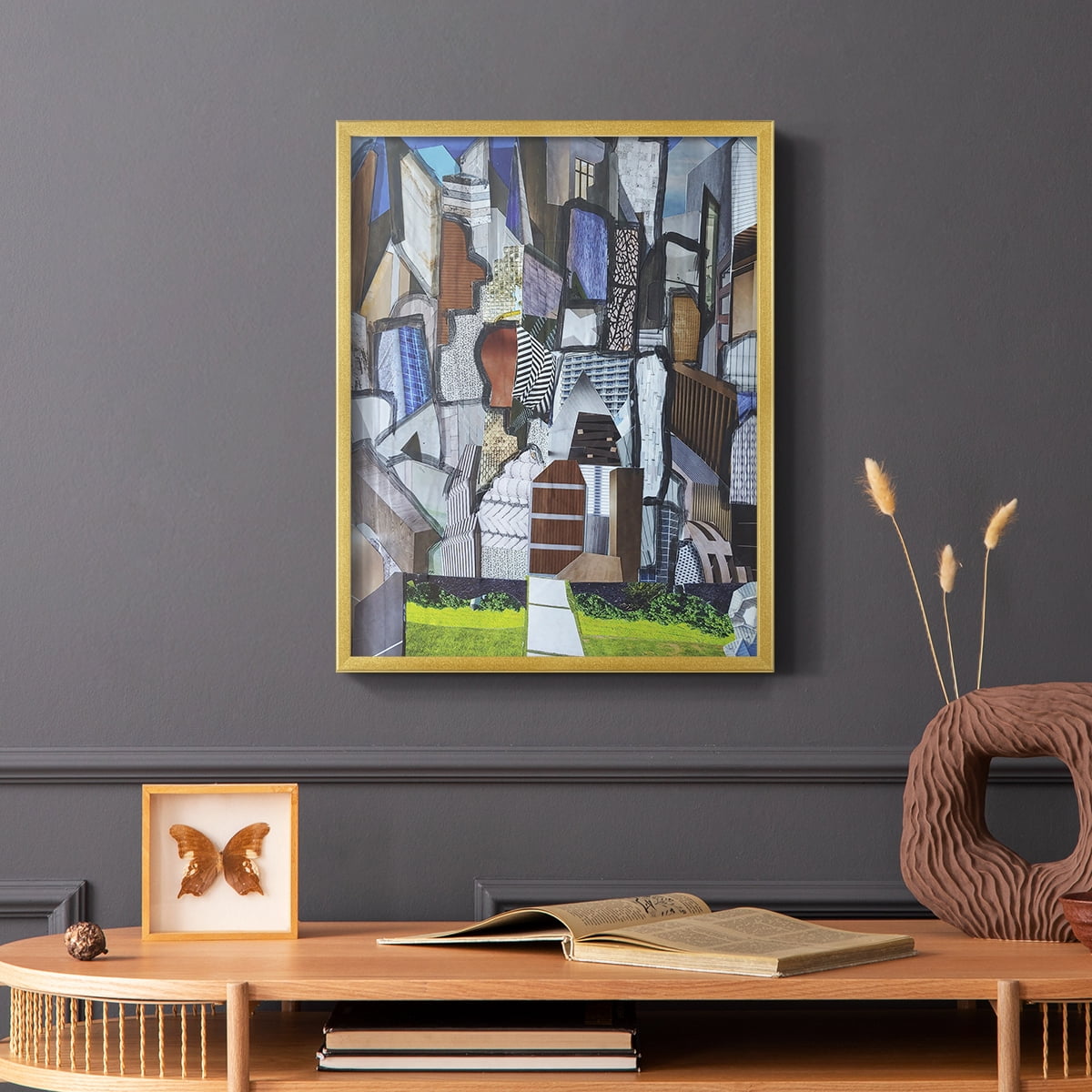 Chicago Grant Park Framed Print in Gold Solid Wood Framed Print No Nail Hanging