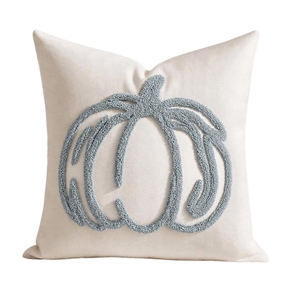 Blue Halloween Embroidered Pumpkin Pillow Cover Decorative Cushion For Sofa Bed Home