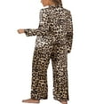 thumbnail image 4 of EIMELI Pyjamas Set for Womens Silk Satin Nightwear Button Down Ladies Pyjamas Leopard Print Sleepwear 2Pcs PJ Set, 4 of 9
