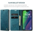 thumbnail image 5 of Feishell Slim Wallet Phone Case for Apple iPhone 15 6.1 inch,Premium PU Leather Magnetic Closure Folio ID Credit Card Slots Shockproof Protective Flip Kickstand Phone Cover,Blue, 5 of 11
