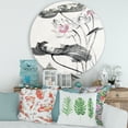 thumbnail image 2 of Designart 'Ancient Lotus Flowers' Traditional Circle Metal Wall Art 29x29 - Disc of 29, 2 of 5