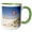Green/White, variant on 3drose, Qatar, Al Zubarah. Camel Crossing Sign-road-as30 Wbi0165 - Walter Bibikow, 11oz Two-tone Black Mug