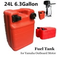 SUDEG 6.3 Gallon Portable Boat Fuel Tank Replacement for Marine Outboard Motor Fuel Tank 24L Red